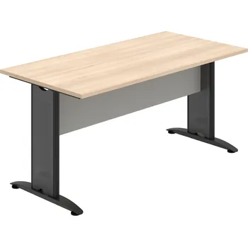 Jednací stůl CJ 1600 – Stůl jednací rovný 160 cm - Akát , Šedá , Černý kov