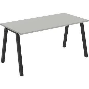 Psací stůl UJ A 1600 – Stůl jednací rovný délky 160 cm - Šedá , Černý kov