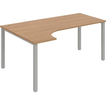 Psací stůl UE 1800 P – Stůl ergo pravý 180 × 120 cm - Višeň , Šedý kov