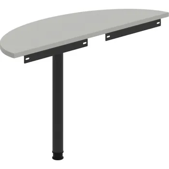 Jednací stůl GP 120 – Stůl zakončovací oblouk 120 cm - Šedá , Černý kov