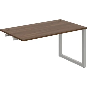 Psací stůl US O 1400 R – Stůl pracovní délky 140 cm, k řetězení - Ořech , Šedý kov