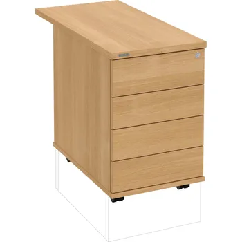 Zásuvkový kontejner K 34 C PTO P 80 – Kontejner, 4 zásuvky, cent. zamykání, bezúchytkové otevírání, léta podél, hl. 80 cm - Dub , Dub