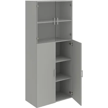 Policová skříň D 5 80 08 – Skříň policová dvéřová 185 × 80 cm - Šedá , Šedá , USH – hranatá