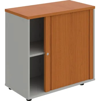 SPRZ 80 40 P – Skříňka ke stolu, roletová, pravá, š. 80 cm - Třešeň , Šedá , Třešeň