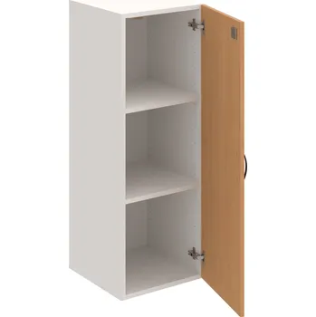 Policová skříň DZ 3 40 01 – Skříň policová dvéřová 111 × 40 cm - Buk , Bílá , UCO – černá