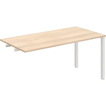 Psací stůl UJ 1600 R – Stůl jednací rovný délky 160 cm, k řetězení - Akát , Bílý kov