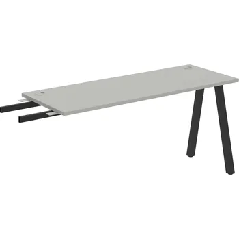 Psací stůl UE A 1600 RU – Stůl pracovní délky 160 cm, hl. 60 cm, k řetězení - Šedá , Černý kov