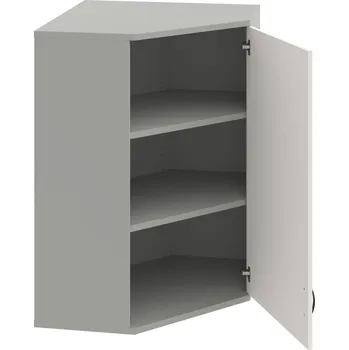 Policová skříň SRV 3 01 P H – Skříň vnitřní roh pravá 115,2 cm - Bílá , Šedá , UCO – černá