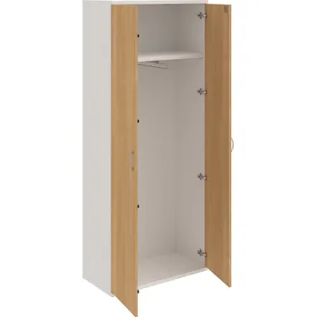 Policová skříň SZ 5 80 01 – Skříň šatní dvéřová 192 × 80 cm - Dub , Bílá , USN – Hobis