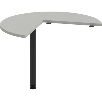 Jednací stůl FP 21 L – Stůl jednací levý ø 100 cm - Šedá , Černý kov