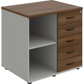 SPKZ 3 80 60 P N – Skříňka ke stolu, pravá, s centrálním zamykáním - Ořech , Šedá , UCO – černá