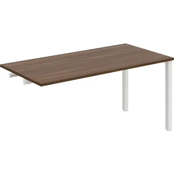 Psací stůl UJ 1600 R – Stůl jednací rovný délky 160 cm, k řetězení - Ořech , Bílý kov