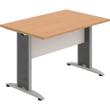 Jednací stůl CJ 1200 – Stůl jednací rovný 120 cm - Buk , Bílá , Šedý kov