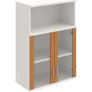 Policová skříň SZ 3 80 05 H – Skříň policová dvéřová 115,2 × 80 cm - Olše , Bílá , USH – hranatá