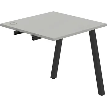 Psací stůl US A 800 R – Stůl pracovní délky 80 cm, k řetězení - Šedá , Černý kov