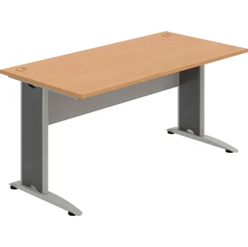 Psací stůl CS 1600 – Stůl pracovní rovný 160 cm - Buk , Šedá , Šedý kov
