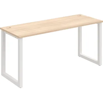 Psací stůl UE O 1600 – Stůl pracovní délky 160 cm, hl. 60 cm - Akát , Bílý kov