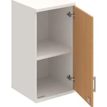 Policová skříň SZ 2 40 01 P H – Skříň policová dvéřová 76,8 × 40 cm - Buk , Bílá , USH – hranatá