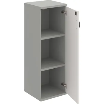 Policová skříň SZ 3 40 01 P – Skříň policová dvéřová 115,2 × 40 cm - Bílá , Šedá , UCO – černá