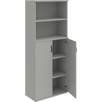 Policová skříň S 5 80 04 – Skříň policová dvéřová 192 × 80 cm - Šedá , Šedá , UCO – černá