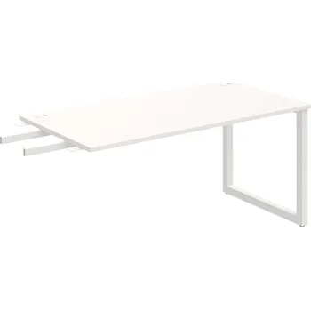 Psací stůl US O 1600 RU – Stůl pracovní délky 160 cm, k řetězení - Bílá , Bílý kov