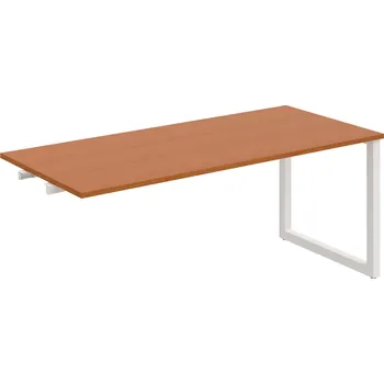 Psací stůl UJ O 1800 R – Stůl jednací rovný délky 180 cm, k řetězení - Třešeň , Bílý kov