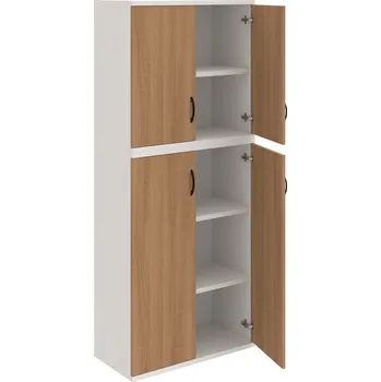 Policová skříň S 5 80 06 – Skříň policová dvéřová 192 × 80 cm - Višeň , Bílá , UCO – černá