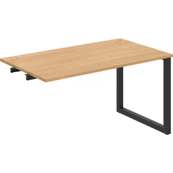 Psací stůl US O 1400 R – Stůl pracovní délky 140 cm, k řetězení - Dub , Černý kov