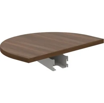 Jednací stůl FP 60 – Stůl zakončovací oblouk 60 cm - Ořech , Šedý kov