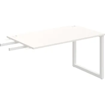 Psací stůl US O 1400 RU – Stůl pracovní délky 140 cm, k řetězení - Bílá , Bílý kov