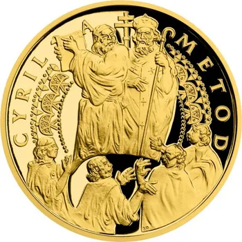 Zlatá dvouuncová mince Cyril a Metoděj SK proof