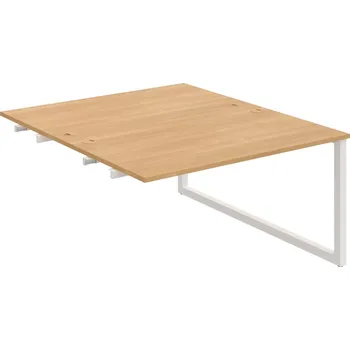 Psací stůl USD O 1400 R – Stůl pracovní 140 × 160 cm, k řetězení - Dub , Bílý kov