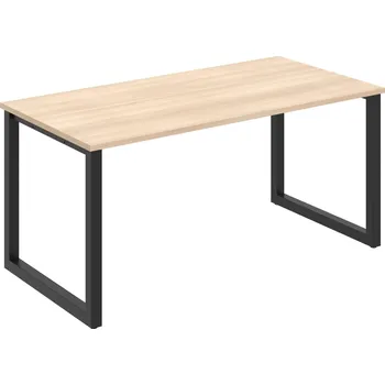 Psací stůl UJ O 1600 – Stůl jednací rovný délky 160 cm - Akát , Černý kov