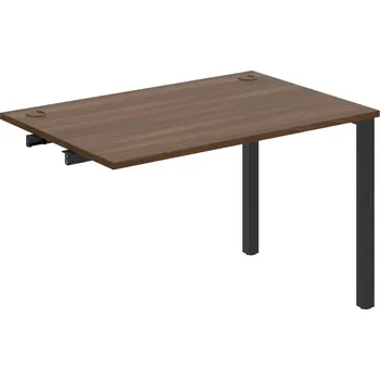 Psací stůl US 1200 R – Stůl pracovní délky 120 cm, k řetězení - Ořech , Černý kov