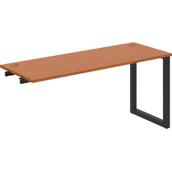 Psací stůl UE O 1600 R – Stůl pracovní délky 160 cm, hl 60 cm, k řetězení - Třešeň , Černý kov