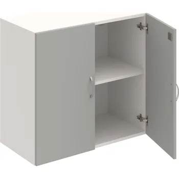 Policová skříň DZ 2 80 01 – Skříň policová dvéřová 74 × 80 cm - Šedá , Bílá , USN – Hobis