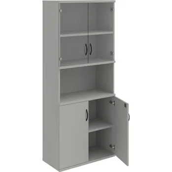 Policová skříň SZ 5 80 10 – Skříň policová dvéřová 192 × 80 cm - Šedá , Šedá , UCO – černá