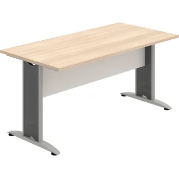 Jednací stůl CJ 1600 – Stůl jednací rovný 160 cm - Akát , Bílá , Šedý kov