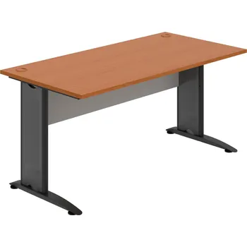 Psací stůl CS 1600 – Stůl pracovní rovný 160 cm - Třešeň , Šedá , Černý kov
