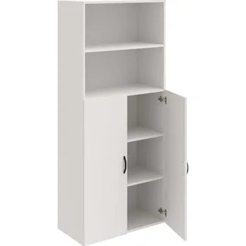 Policová skříň D 5 80 04 – Skříň policová dvéřová 185 × 80 cm - Bílá , Bílá , UCO – černá