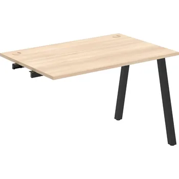 Psací stůl US A 1200 R – Stůl pracovní délky 120 cm, k řetězení - Akát , Černý kov