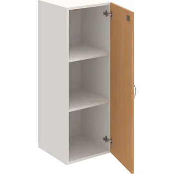 Policová skříň DZ 3 40 01 – Skříň policová dvéřová 111 × 40 cm - Buk , Bílá , USN – Hobis