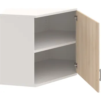 Policová skříň SRV 2 01 P H – Skříň vnitřní roh pravá 76,8 cm - Akát , Bílá , USH – hranatá