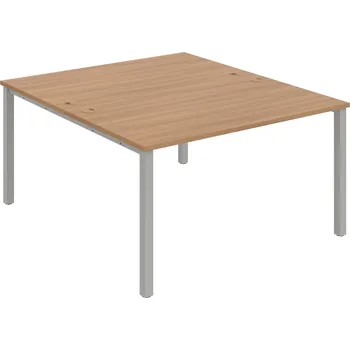 Psací stůl USD 1400 – Stůl pracovní 140 × 160 cm - Višeň , Šedý kov