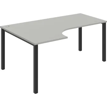Psací stůl UE 1800 60 P – Stůl ergo 180×120 cm, pravý - Šedá , Černý kov
