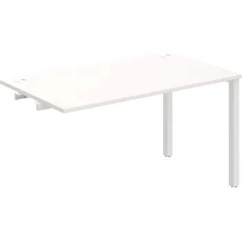 Psací stůl US 1400 R – Stůl pracovní délky 140 cm, k řetězení - Bílá , Bílý kov