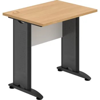 Psací stůl CE 800 – Stůl pracovní rovný 80 cm, hl. 60 cm - Dub , Bílá , Černý kov