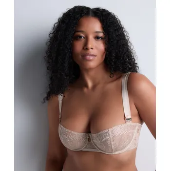 Souprava dámského spodního prádla Podprsenka bardotka AUBADE (2DF14-30), Barva světle tělová, Velikost 70E