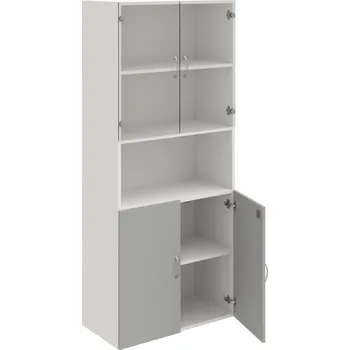 Policová skříň DZ 5 80 07 – Skříň policová dvéřová 185 × 80 cm - Šedá , Bílá , USN – Hobis