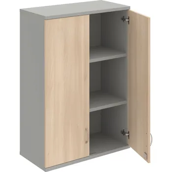 Policová skříň SZ 3 80 01 H – Skříň policová dvéřová 115,2 × 80 cm - Akát , Šedá , USN – Hobis